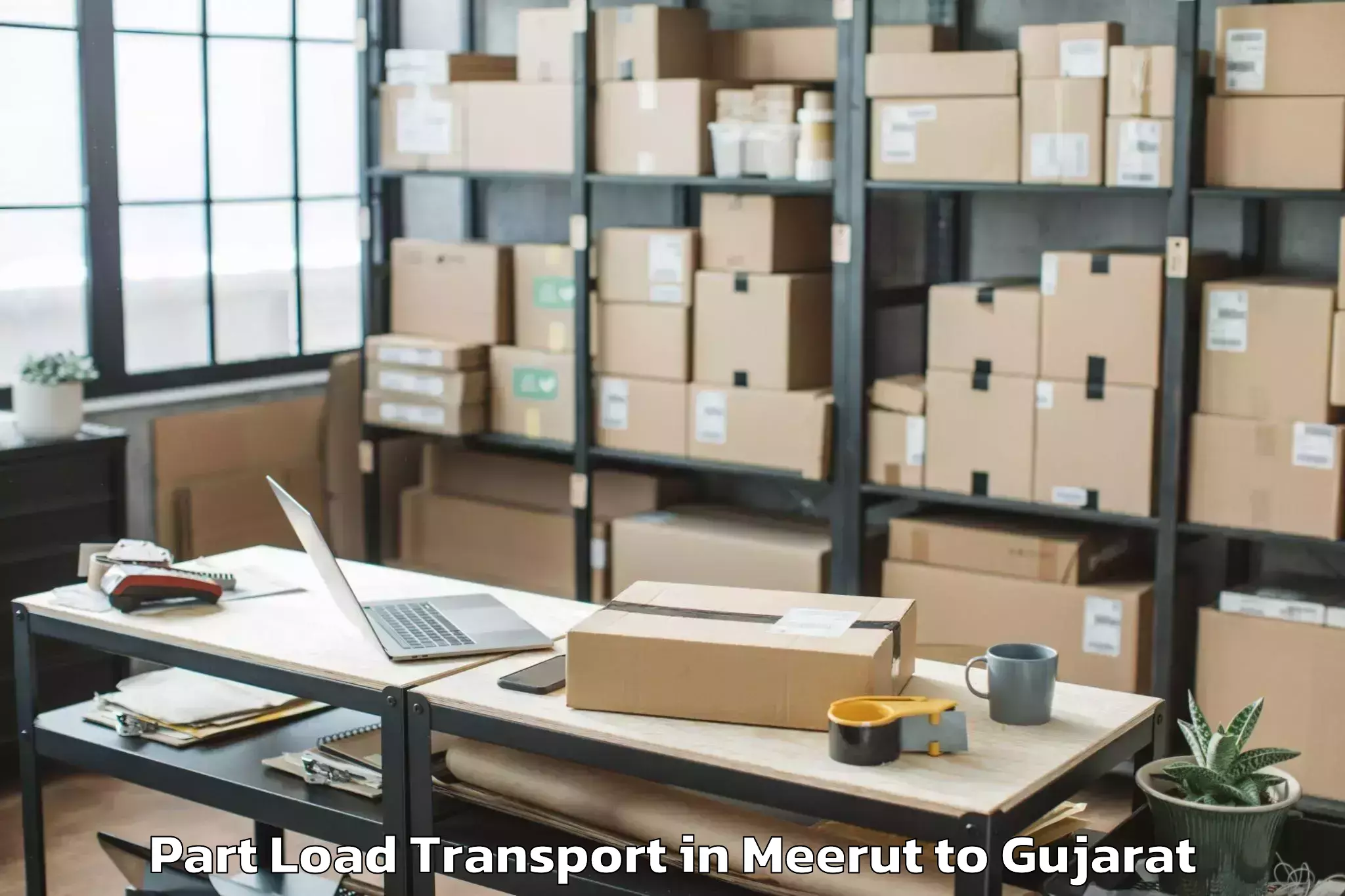 Book Meerut to Mahudha Part Load Transport Online